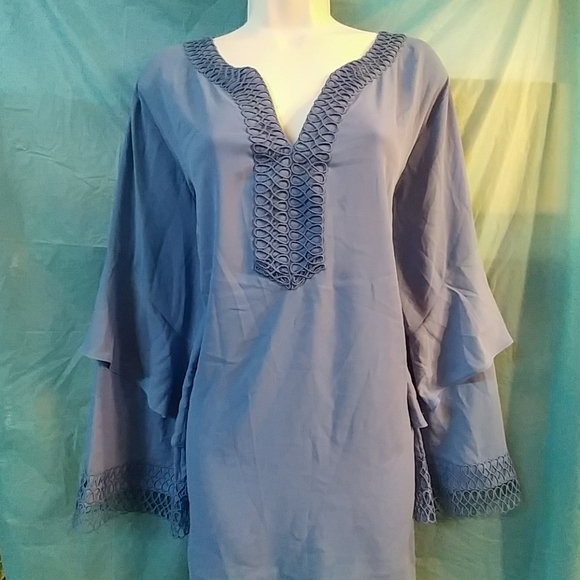 Alfani Womens Plus Applique Ruffled Blouse Sz 3X - Picture 2 of 6